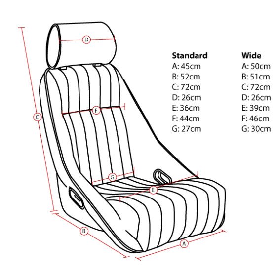 Corbeau Classic Bucket Seat (Black Leather - Large Size)