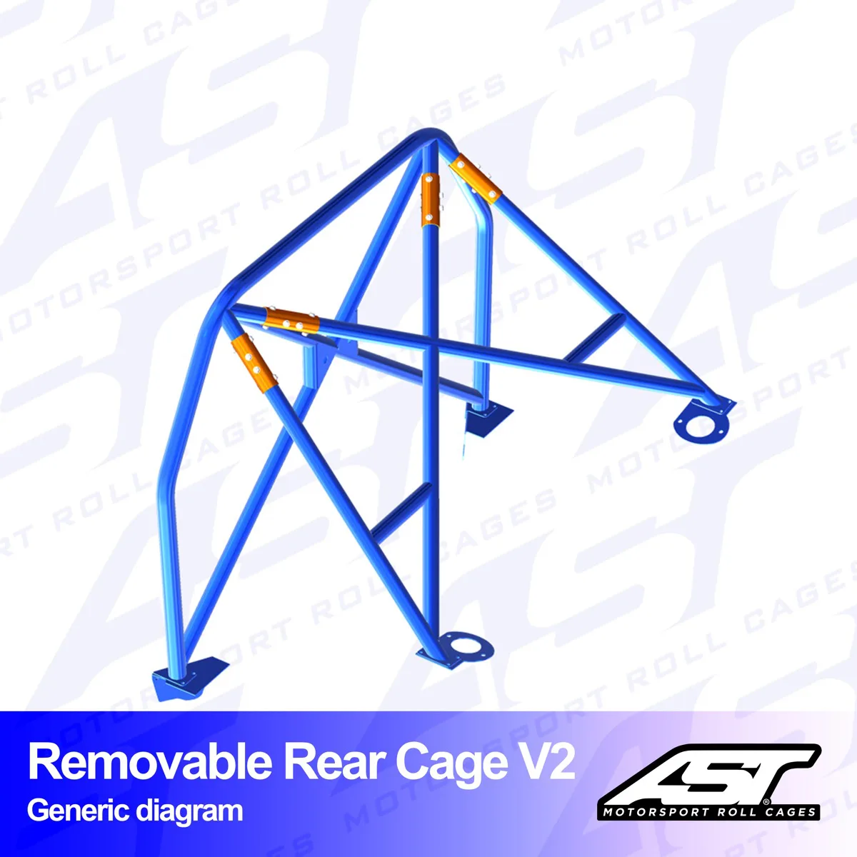 AST Rollcages V2 Removable Bolt-In Rear Roll Cage for Porsche 968