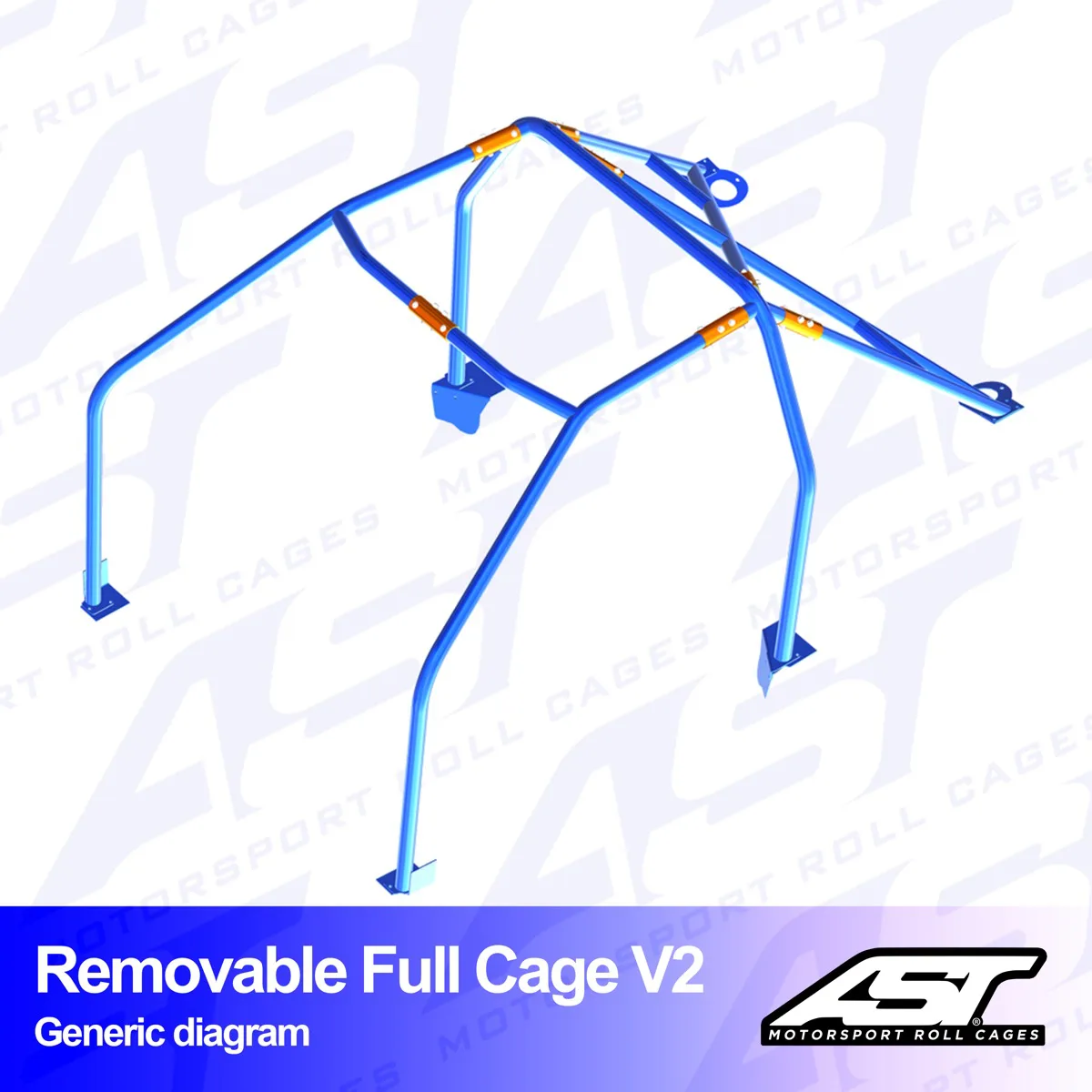 AST Rollcages V2 Removable Bolt-In 6-Point Roll Cage for Opel Kadett C - Image 2