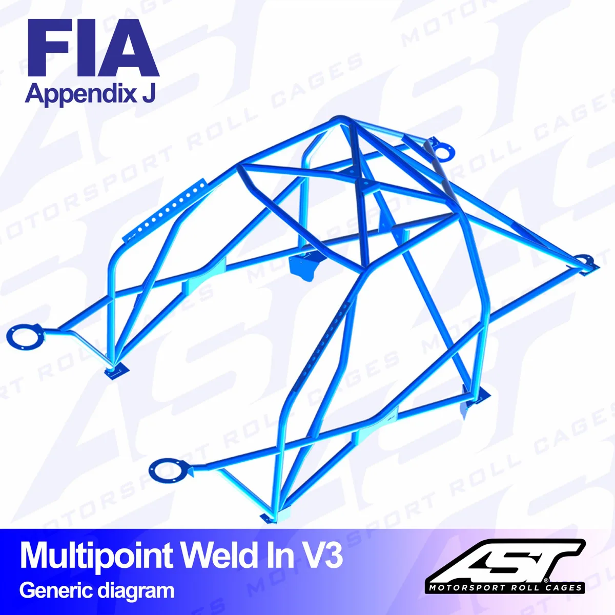 AST Rollcages V3 Weld-In 10-Point Roll Cage for Mitsubishi Lancer Evo 7 (VII) - FIA - Image 2