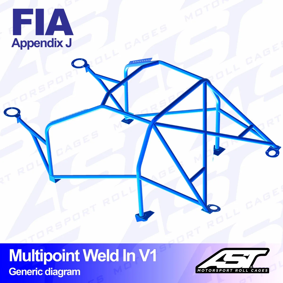 AST Rollcages V1 Weld-In 10-Point Roll Cage for Audi Coupe B3 (Quattro) - FIA