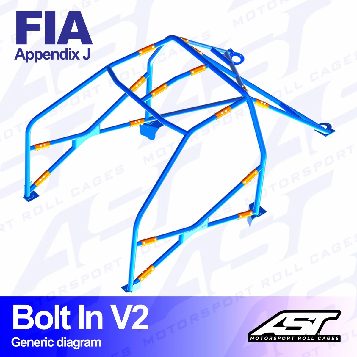 AST Rollcages V2 Bolt-In 6-Point Roll Cage for Subaru Impreza GC 22B - FIA - Image 2