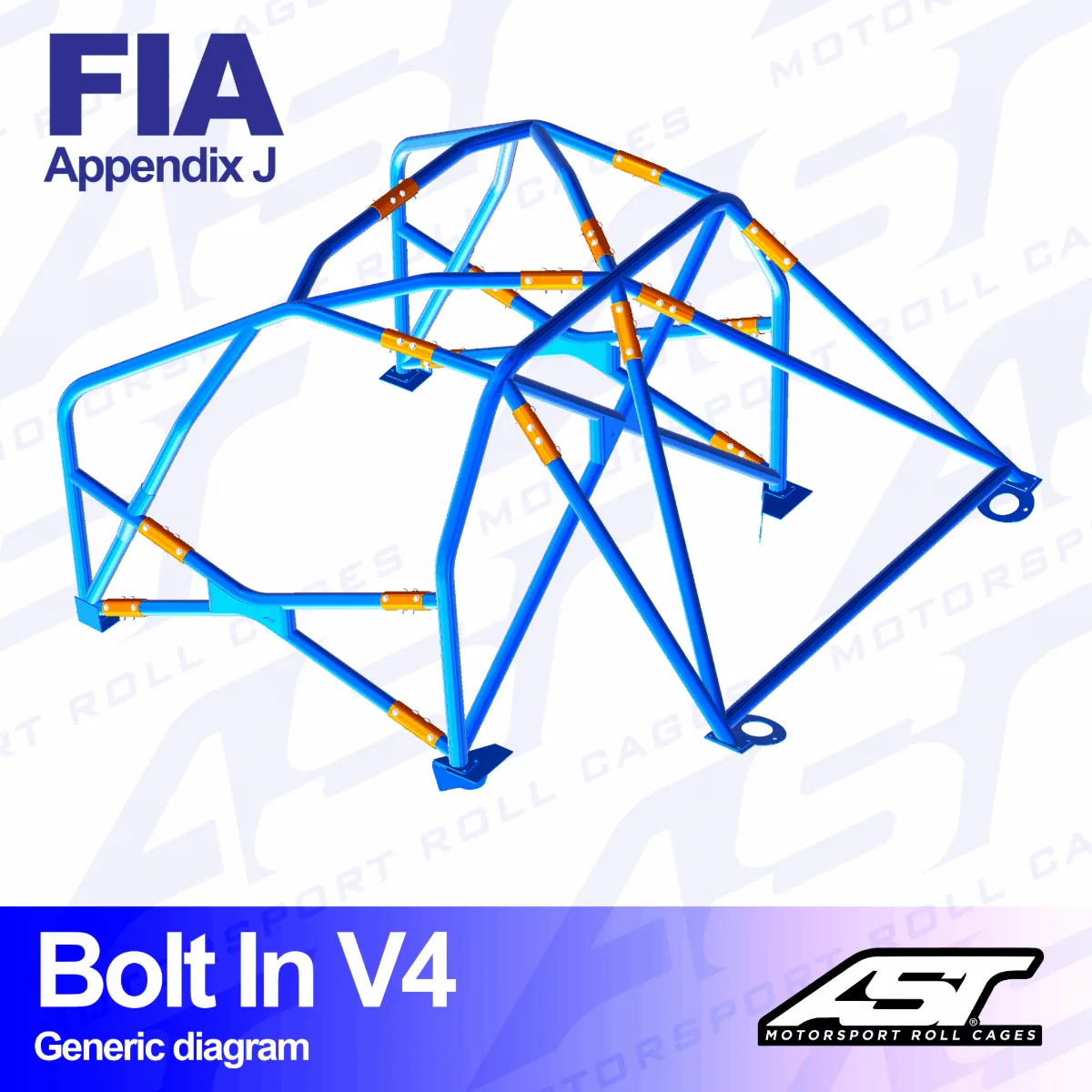 AST Rollcages V4 Bolt-In 6-Point Roll Cage for Seat Marbella - FIA