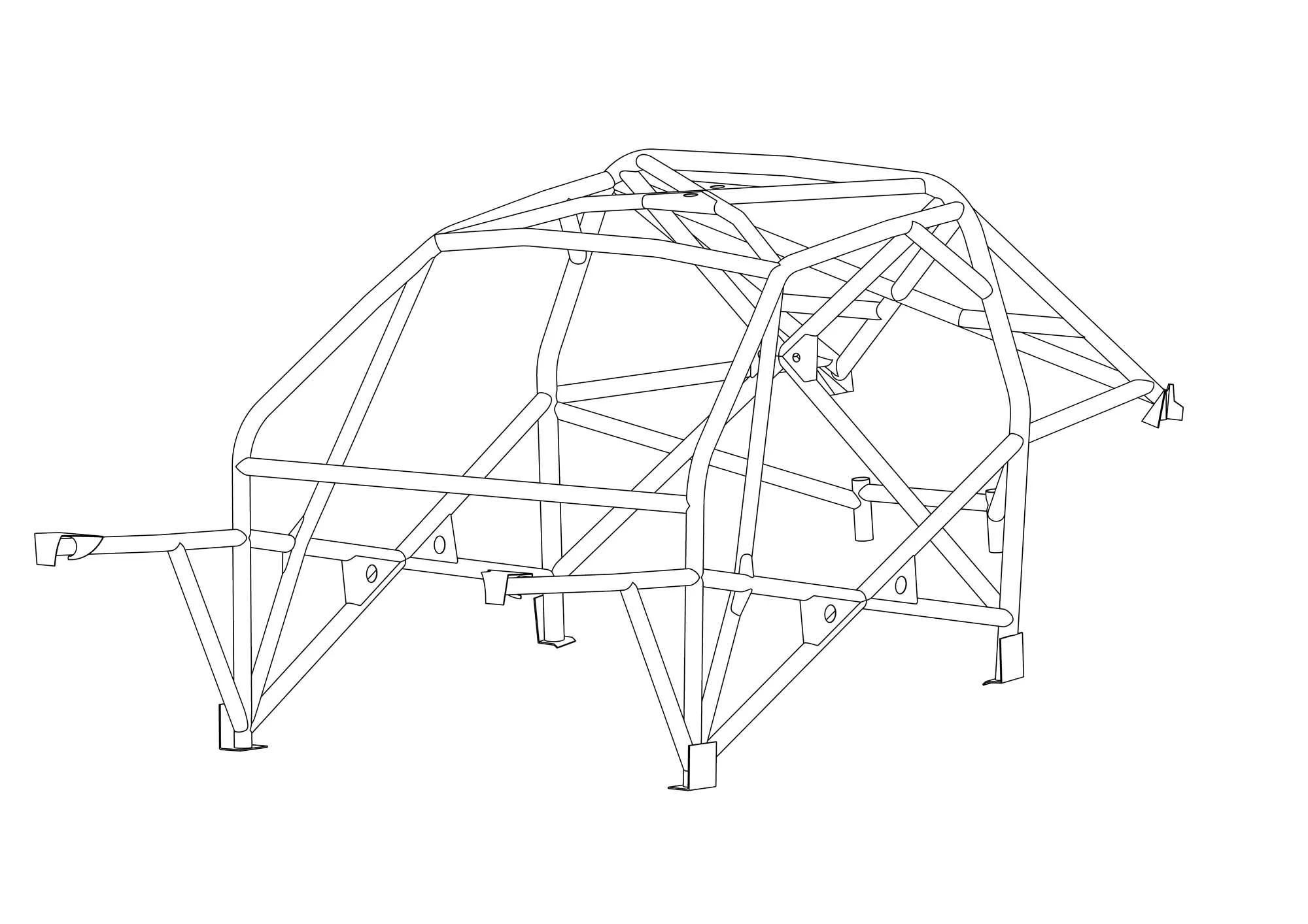 Custom Cages Multipoint Weld-In Roll Cage for Volkswagen Vento - FIA