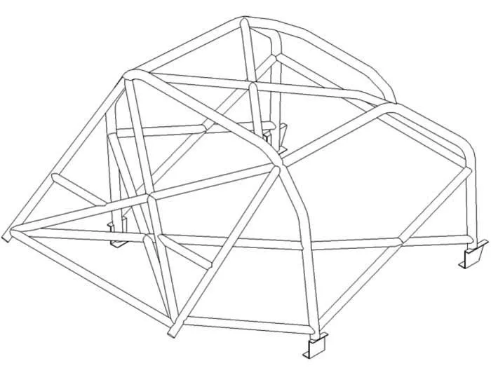 Custom Cages Historic Weld-In Roll Cage for Ford Mustang Notchback - FIA