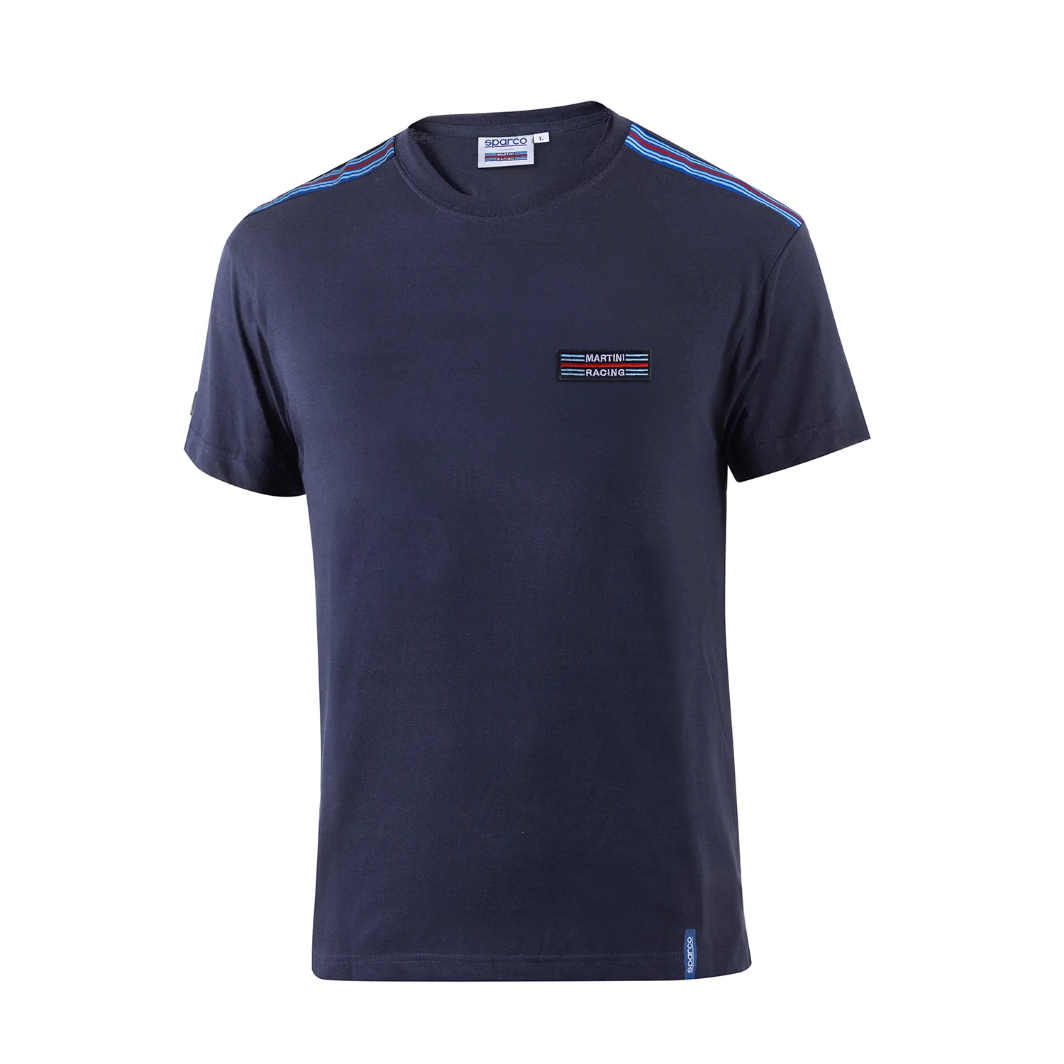 Sparco Martini Racing Top Stripes T-Shirt, Navy Blue