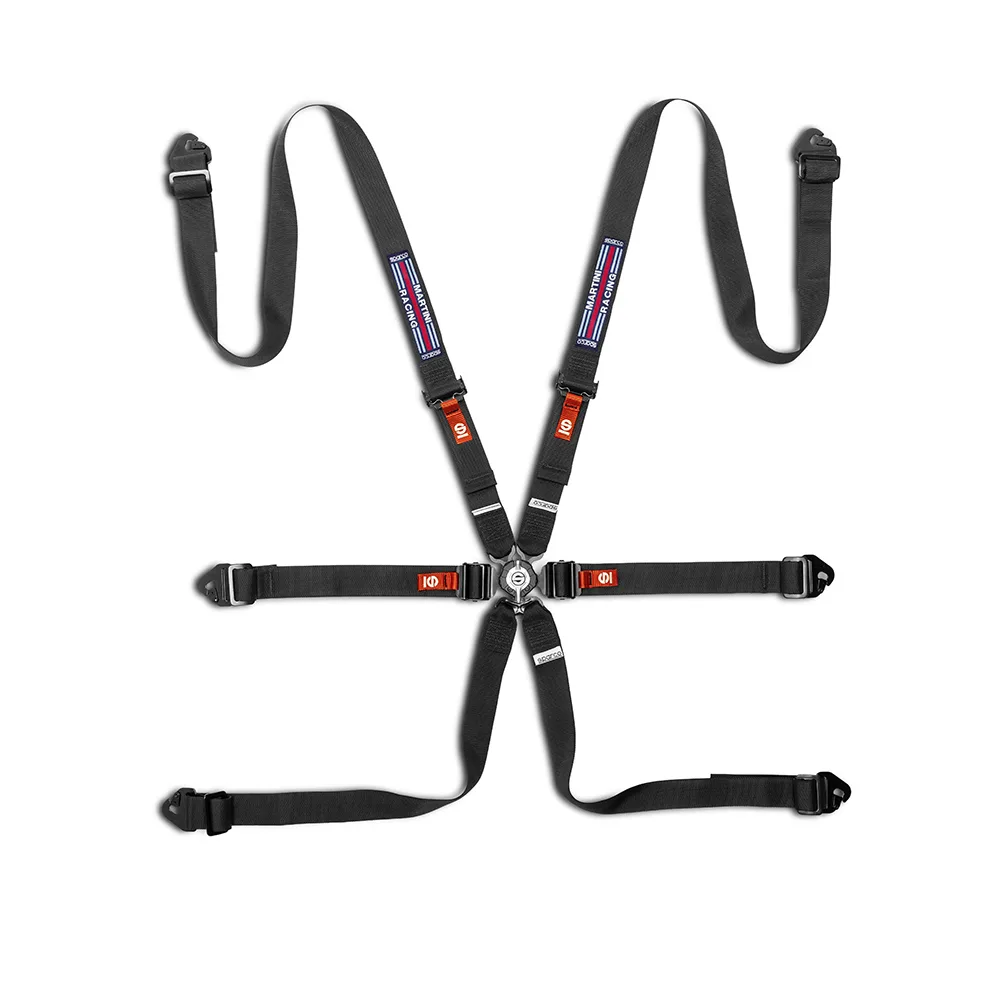 Sparco 6 Points 2" Competition H-2 PD Martini Racing Harness (FIA, Hans) - Image 2