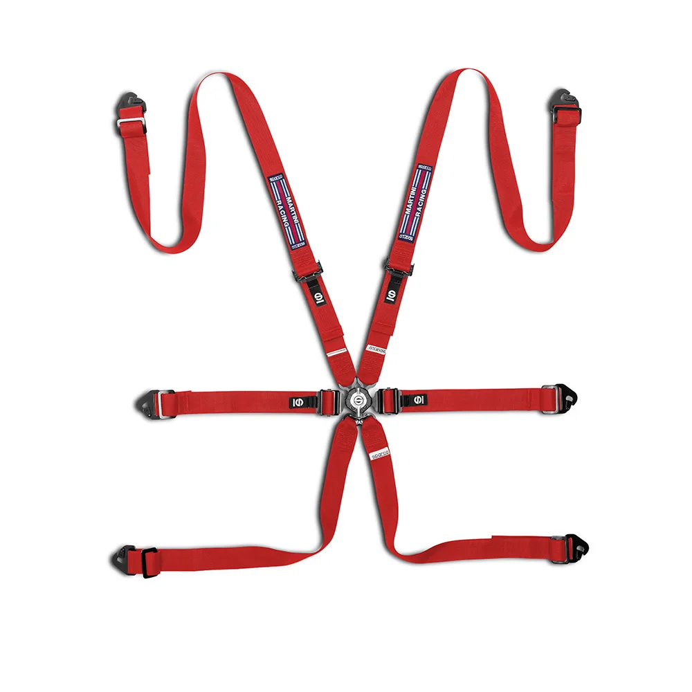Sparco 6 Points 2" Competition H-2 PD Martini Racing Harness (FIA, Hans) - Image 3