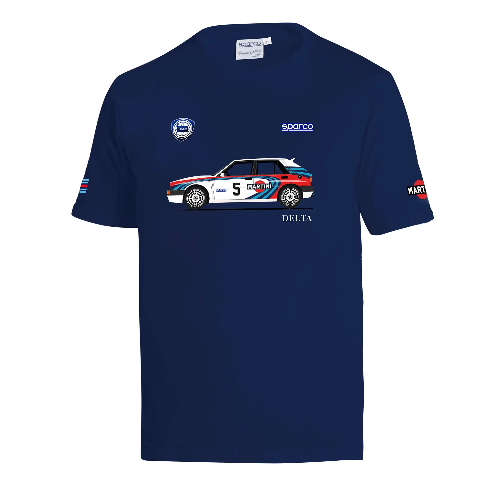Sparco Martini Racing Lancia Delta HF Integrale T-Shirt, Navy Blue