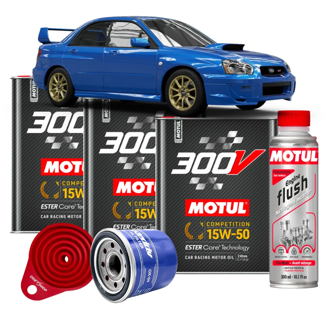Subaru Impreza Oil Change Kit (Motul 300V, Filter, Cleaner, Funnel)