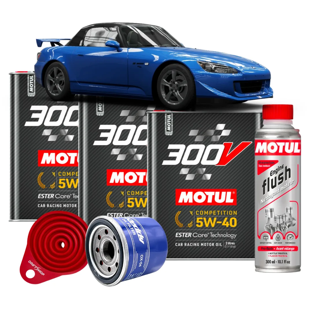 Honda S2000 Oil Change Kit (Motul 300V, Filter, Cleaner, Funnel)