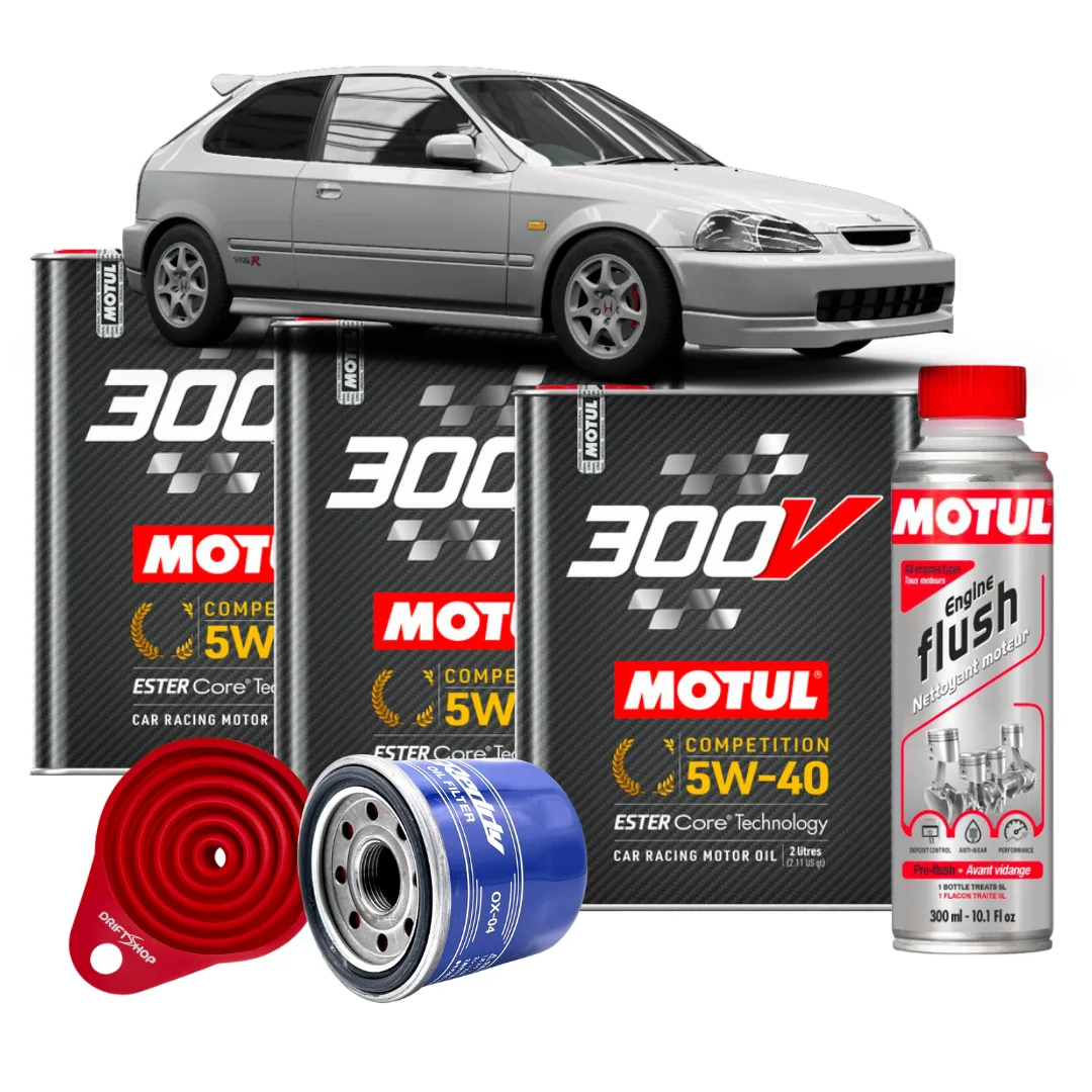 Honda Civic EG/EK Oil Change Kit (Motul 300V, Filter, Cleaner, Funnel)
