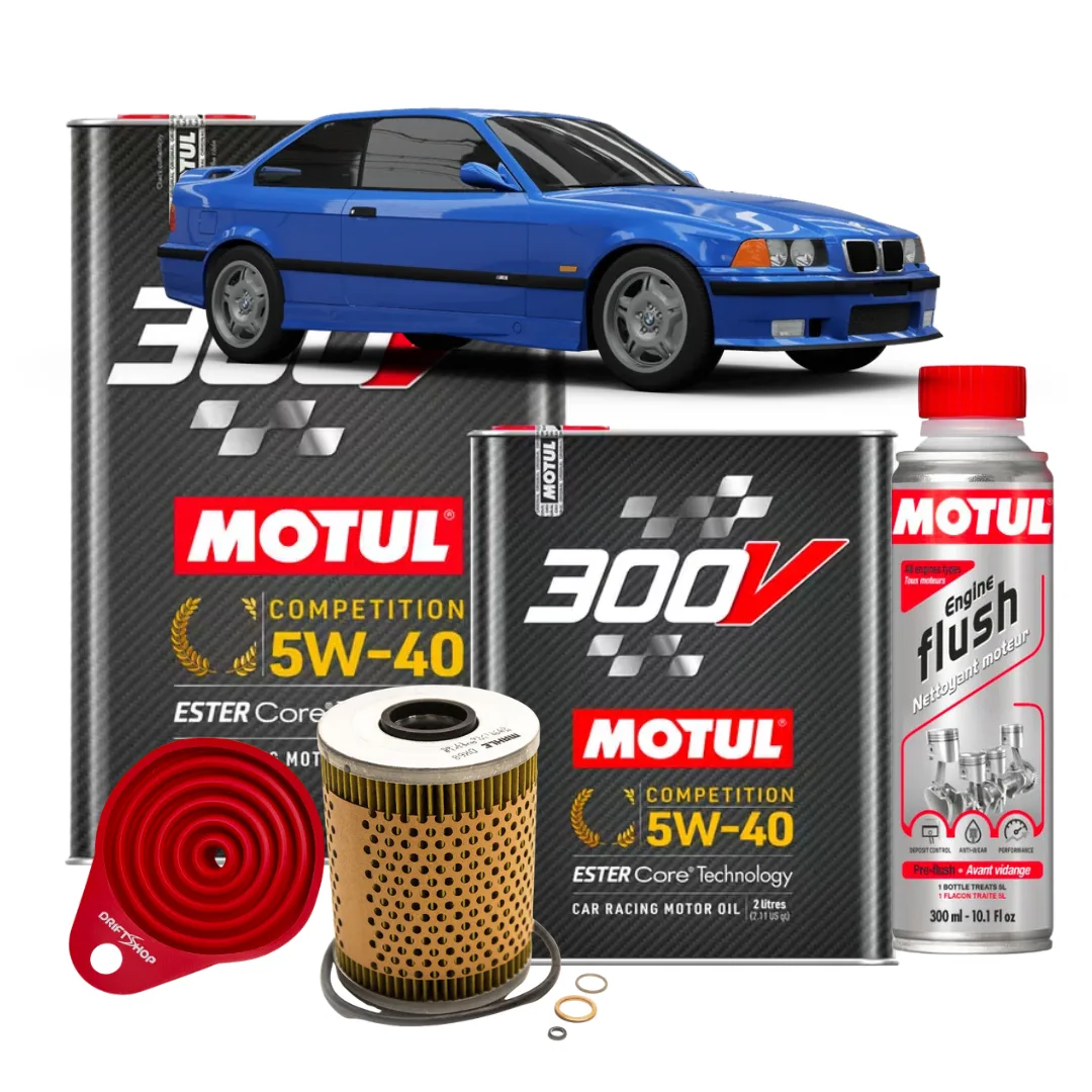BMW E36 Oil Change Kit (Motul 300V, Oil Filter, Cleaner, Funnel)