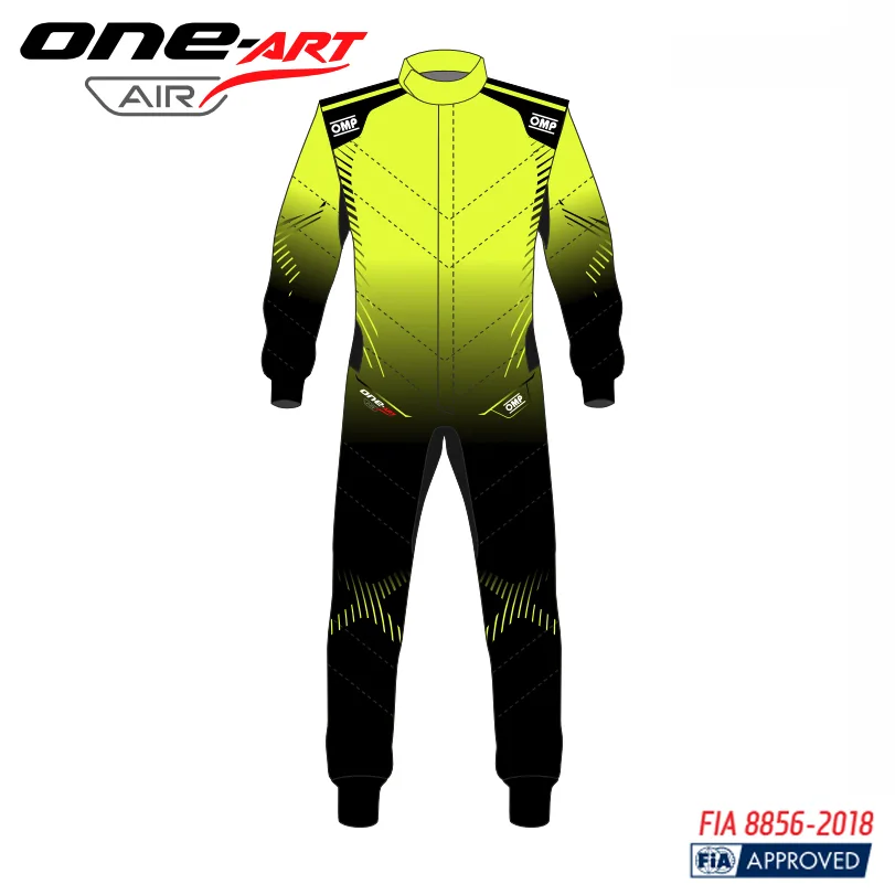 OMP ONE ART AIR Overall Black / Fluo Yellow (FIA)