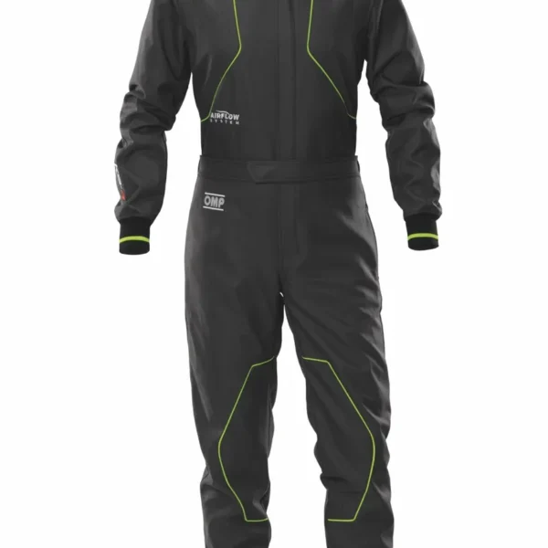 OMP KS-4 Kart Overall Kids Anthracite / Fluo Yellow