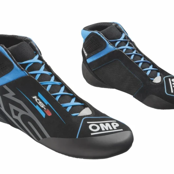 OMP KS-3 Kart Shoes Black / Cyan Blue