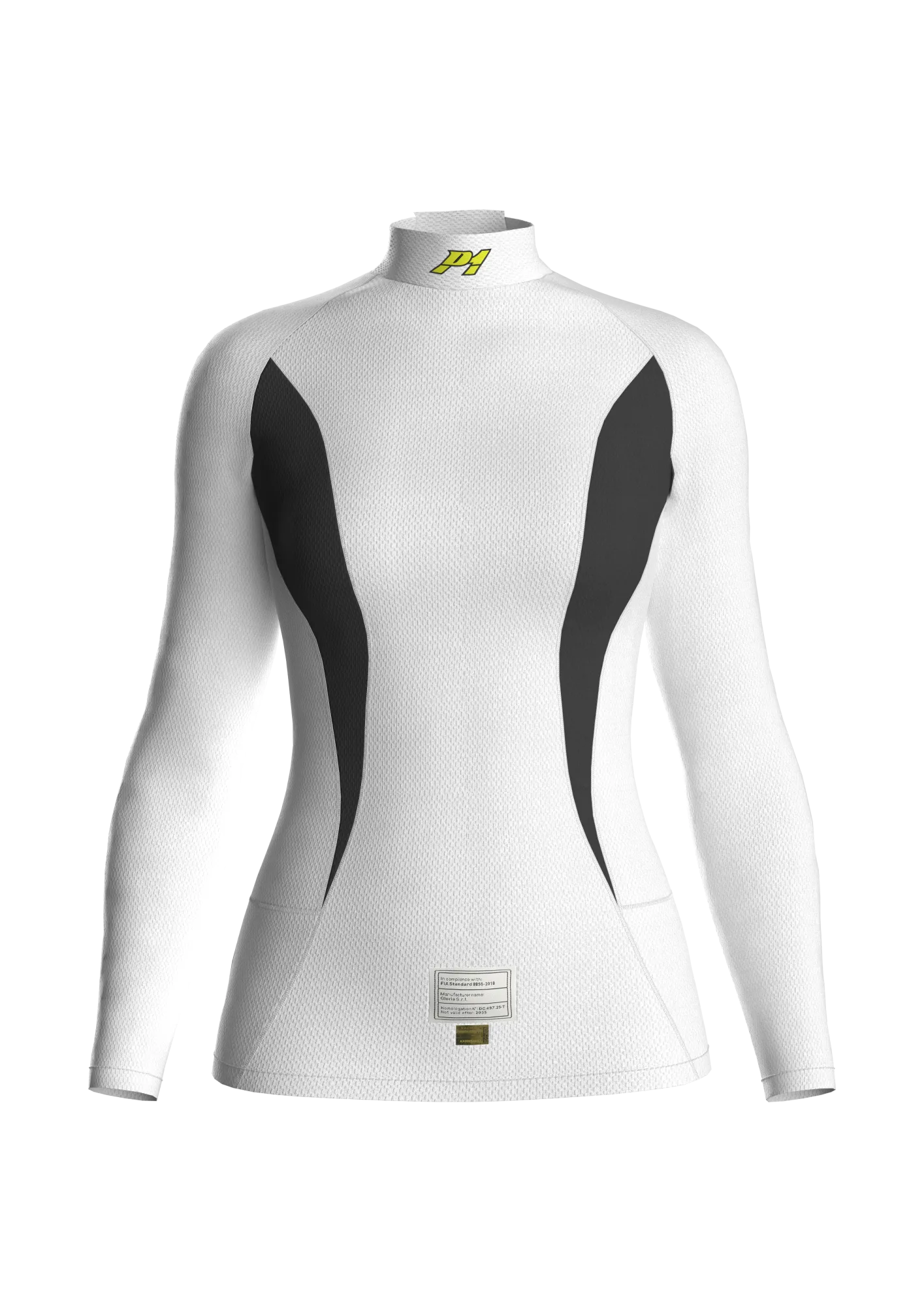 P1 X-Flow Woman Top, White & Dark Grey (FIA 8856-2018)