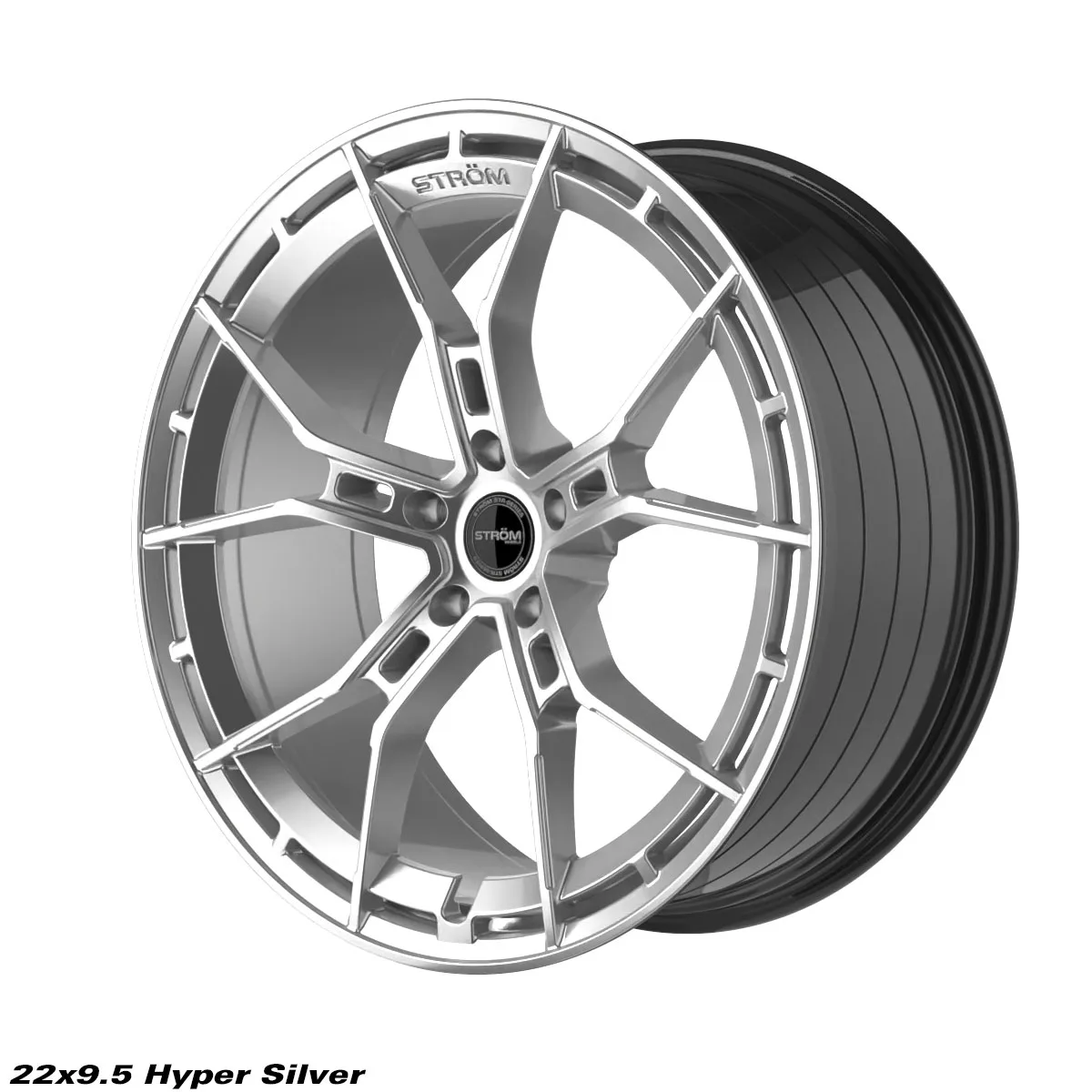 Ström STR-F5 22x9.5" 5x112 ET30, Hyper Silver
